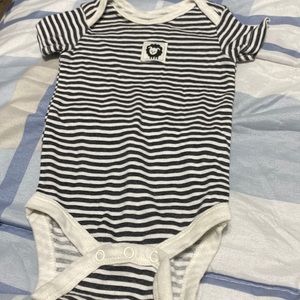 Black and white stripped onsie
